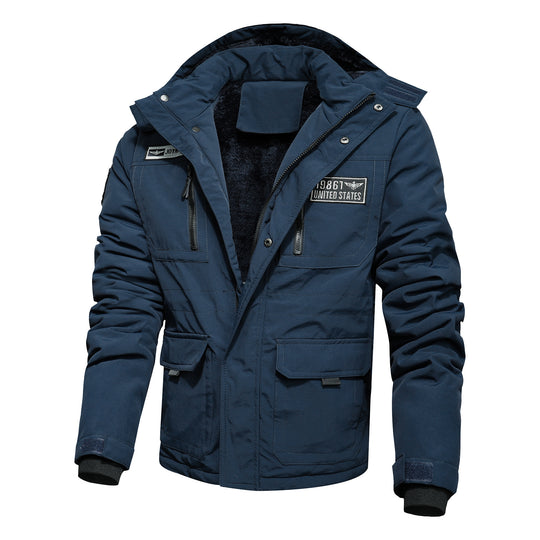 Herren wasserabweisender Utility-Parka mit Teddyfutter, Kapuze und Multifunktionstaschen Nord Taschen