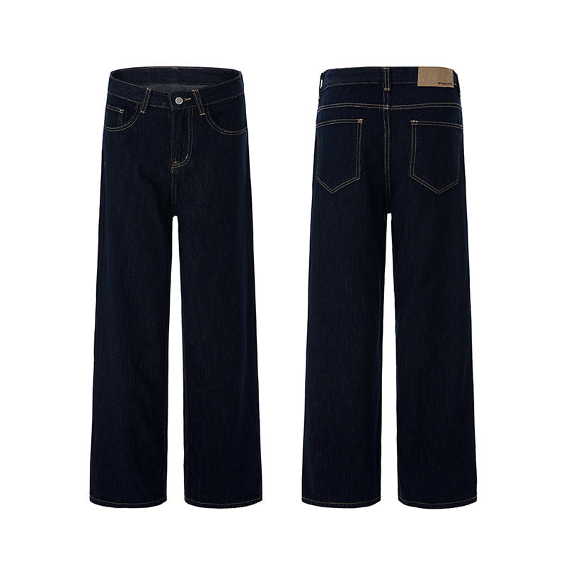 Damen Fließende Oversize-Denim-Palazzohose mit hohem Bund und langen Saumfalten Nord Taschen