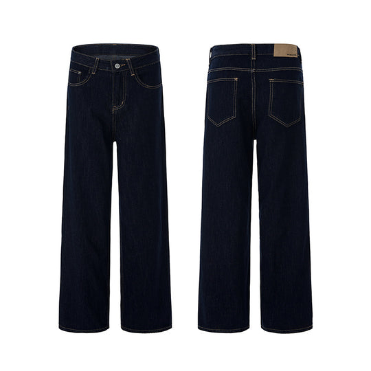 Damen Fließende Oversize-Denim-Palazzohose mit hohem Bund und langen Saumfalten Nord Taschen