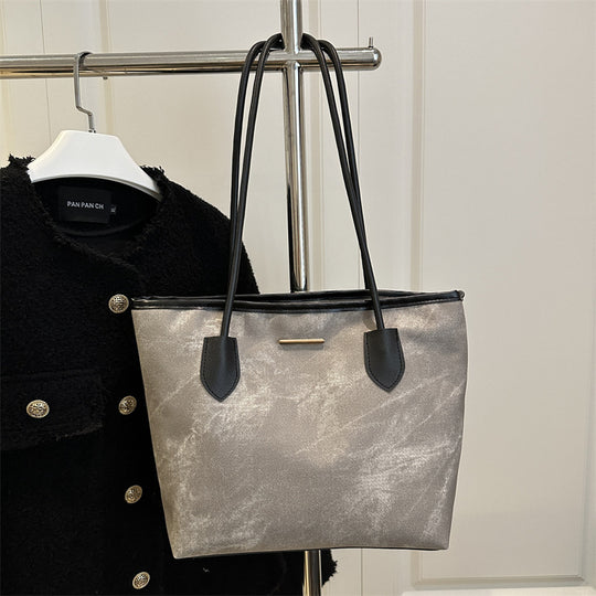 Damen Shopper-Tasche aus strapazierfähigem Canvas mit eleganten Ledergriffen Nord Taschen