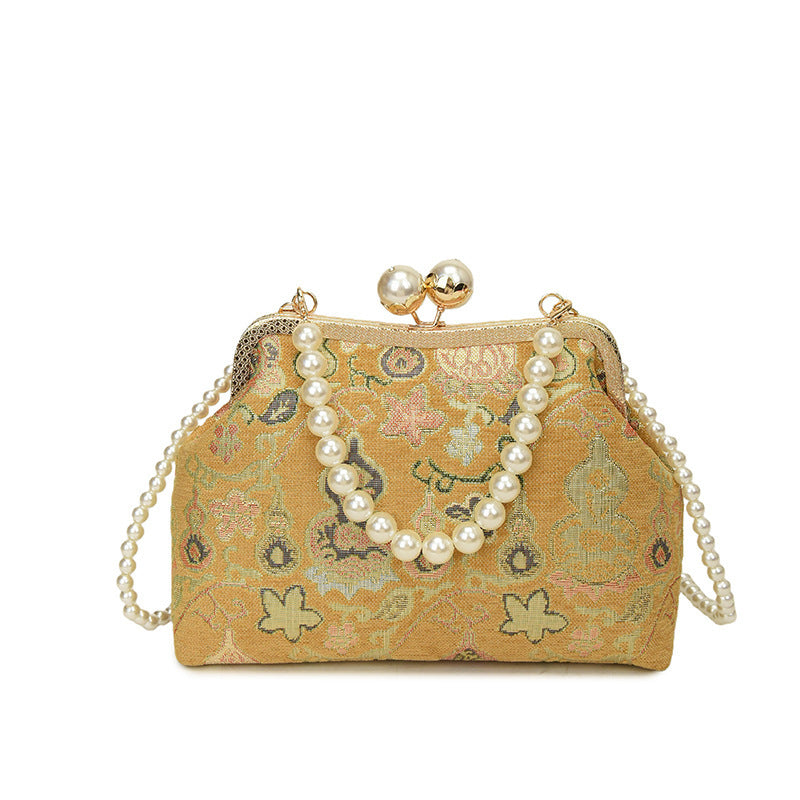 Damen elegante Clutch mit exquisite Perlenverzierung Nord Taschen