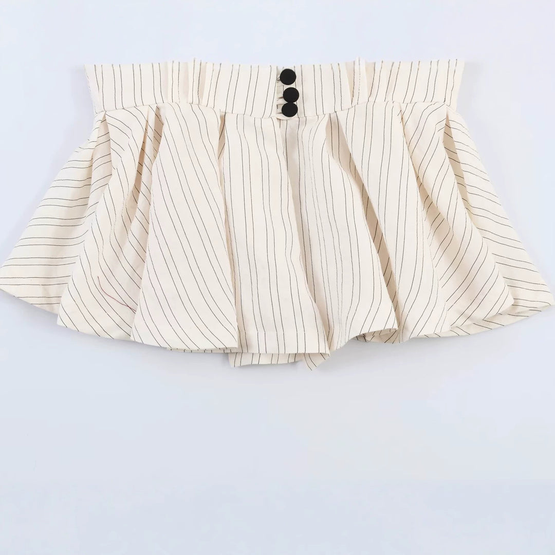 Damen Taillierter Peplum-Blazer mit tiefem V-Ausschnitt und Nadelstreifen Nord Taschen