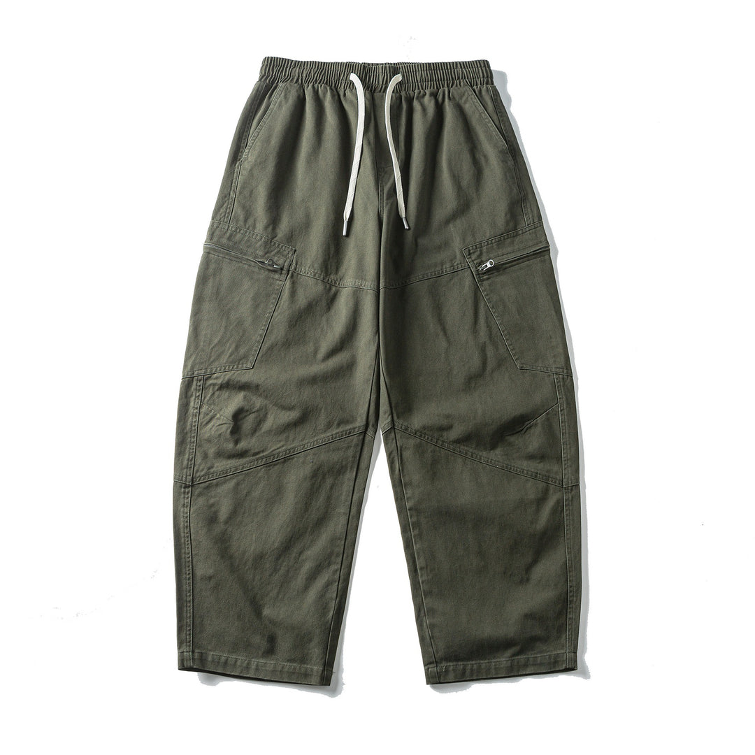 Herren Cropped Cargo-Hose mit elastischem Bund, Tunnelzug und Reißverschlusstaschen Nord Taschen