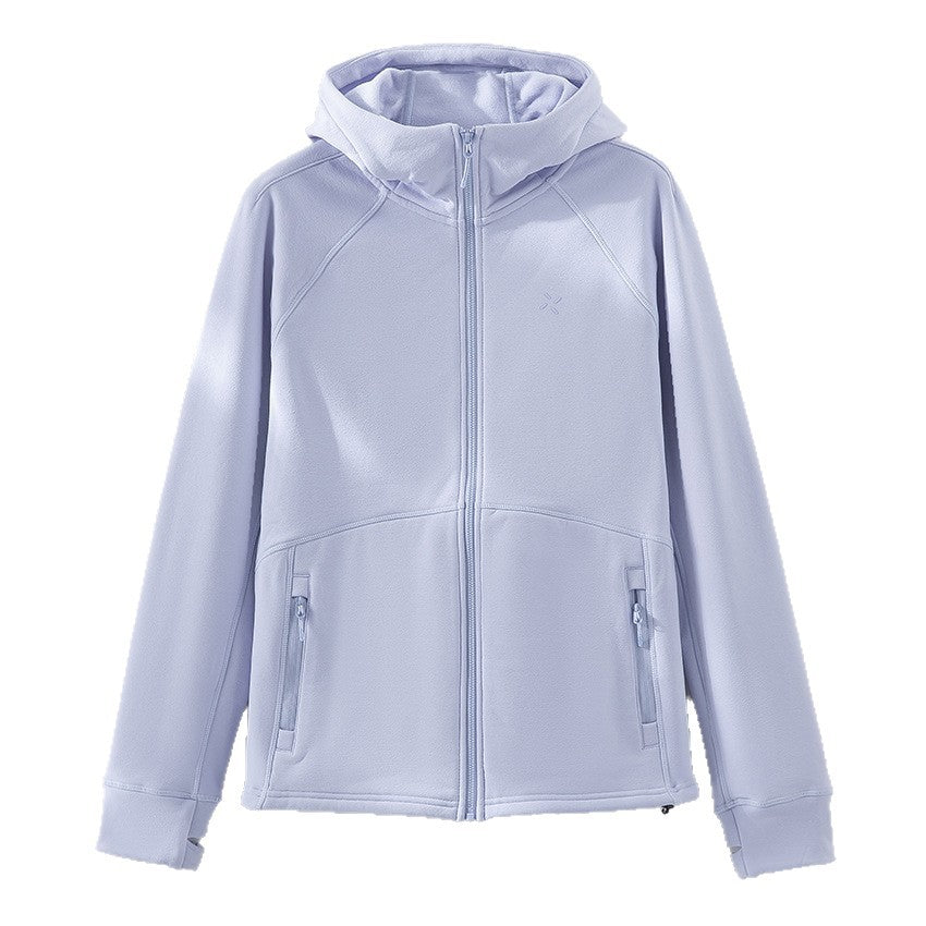 Damen Kapuzen-Fleecejacke mit durchgehendem Reißverschluss, ergonomischen Nähten und Reißverschlusstaschen Nord Taschen