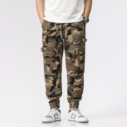 Herren Cargohose im Jogger-Stil mit Camouflage, elastischen Bündchen und Multifachtaschen Nord Taschen