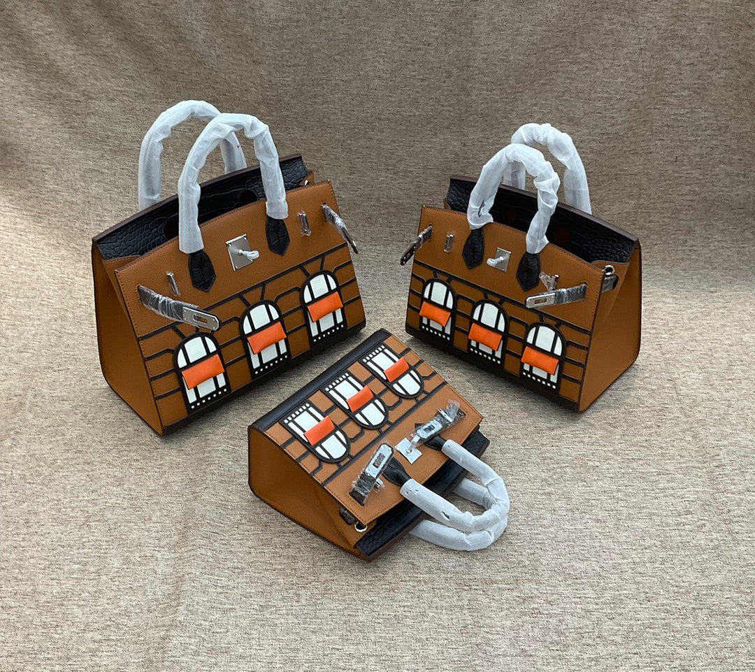 Damen modische Handtasche in Croco-Optik mit einzigartigem Design Nord Taschen
