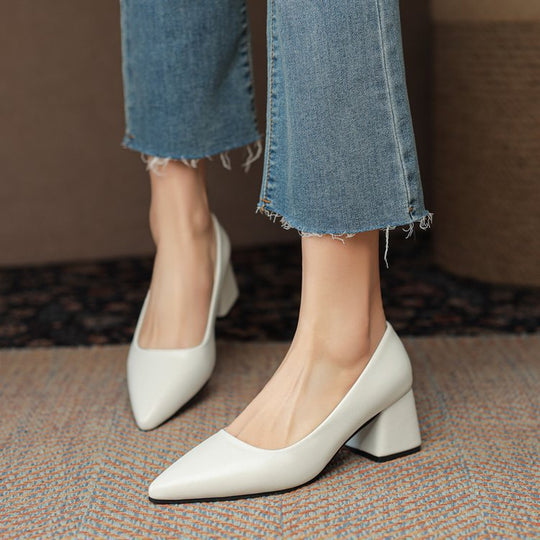 Damen elegante Pumps mit blockiertem Absatz