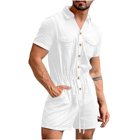 Herren Kurzoverall mit lNord Taschenhaftem Blumenmuster Nord Taschen