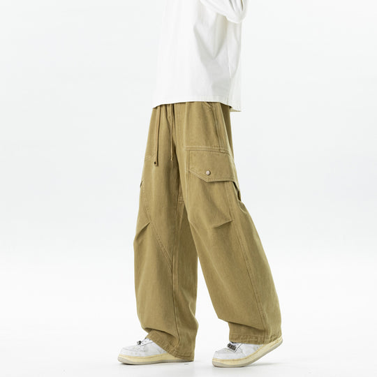 Herren weite Utility-Cargo-Hose mit Tunnelzugbund und großen Klappentaschen Nord Taschen