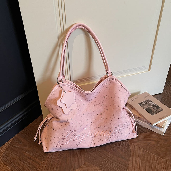 Damen Freizeit Hobo-Tasche aus geschmeidigem Kunstleder mit funkelndem Sternendesign Nord Taschen