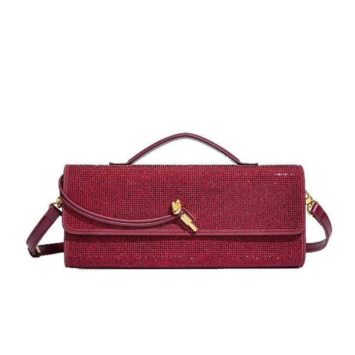 Damen Clutch aus glitzerndem Textil mit elegantem Schnappverschluss Nord Taschen
