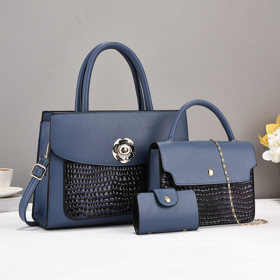 Damen elegante Handtasche mit strukturiertem Design und abnehmbarer Mini-Clutch Nord Taschen
