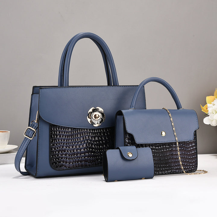 Damen elegante Handtasche mit strukturiertem Design und abnehmbarer Mini-Clutch Nord Taschen