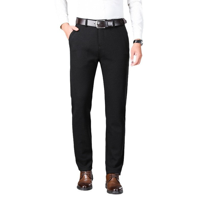 Herren Elegante Stretch-Wolloptik-Hose mit geradem Schnitt und elastischem Bund Nord Taschen