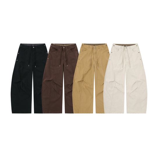 Damen Weite Culotte-Hose mit elastischem Tunnelzugbund und Cargo-Details Nord Taschen