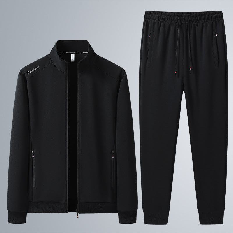 Herren Zweiteiliges Sport-Lounge-Set mit Stehkragen, verdecktem Reißverschluss & Kordelbund Nord Taschen