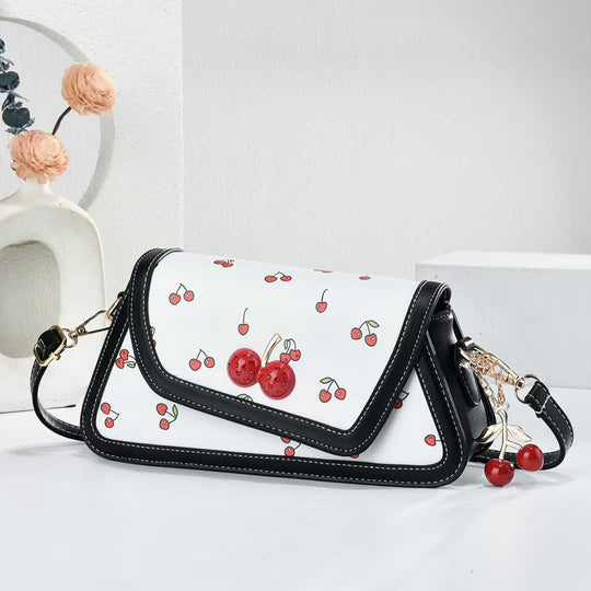 Damen trendige Umhängetasche mit Kirschmotiven Nord Taschen