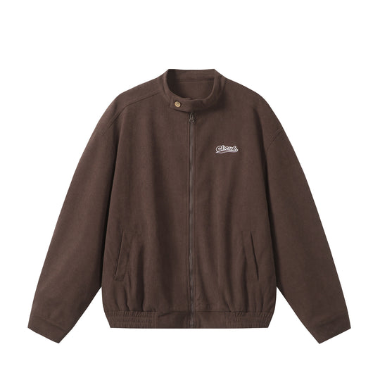 Unisex weit geschnittene Cord‑Blousonjacke mit Stehkragen, durchgehendem Reißverschluss und elastischem Saum Nord Taschen