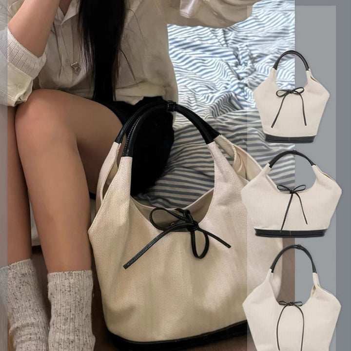 Damen Hobo-Tasche mit raffiniertem Knotenverschluss und strapazierfähigem Canvas Nord Taschen