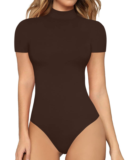 Damen Hochgeschnittener Body mit stehendem Kragen