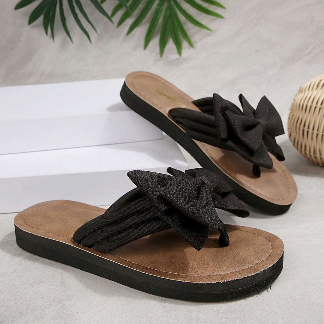Damen Flip-Flop Sandalen mit dekorativem Schleifen-Design