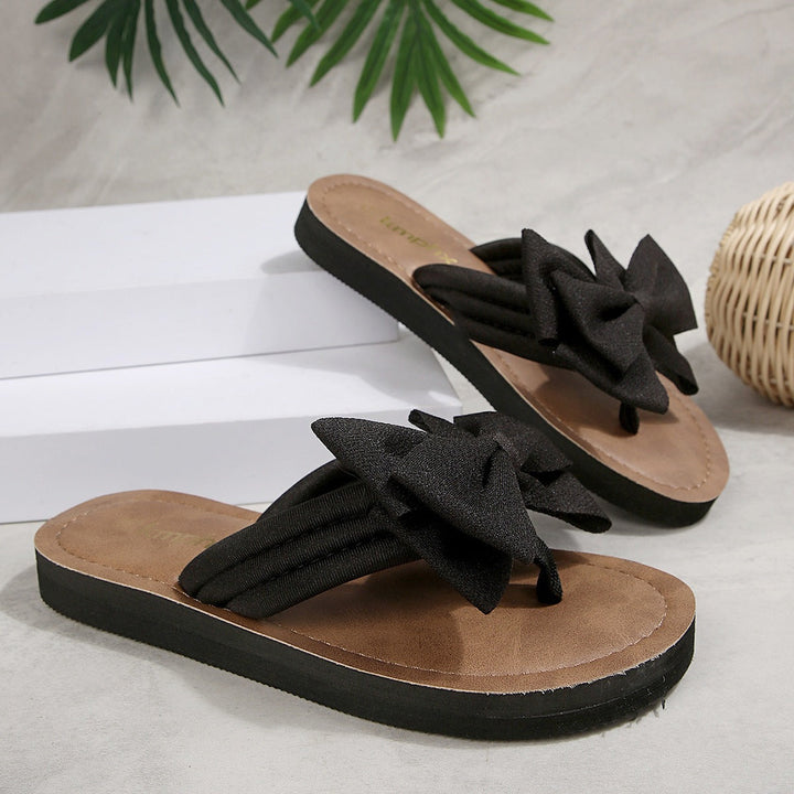 Damen Flip-Flop Sandalen mit dekorativem Schleifen-Design