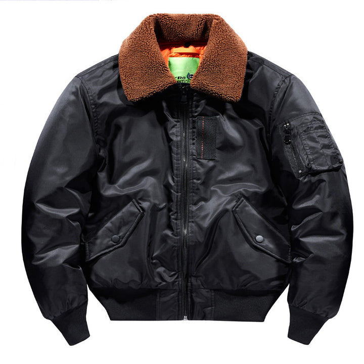Men's  Sherpa-Collar Insulated Pilot Bomber with Sleeve Utility Pocket Nord Taschen