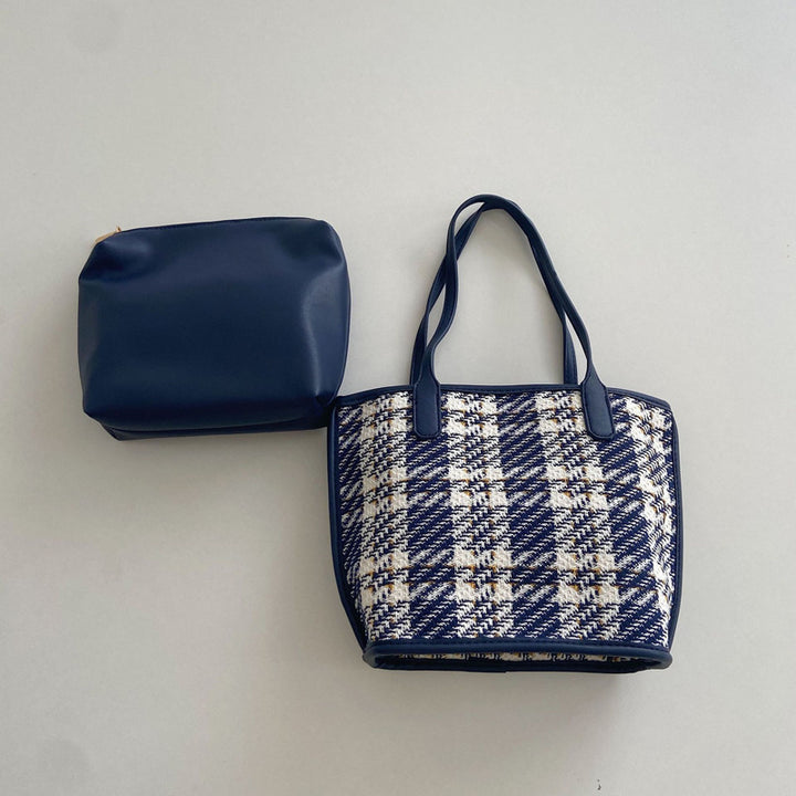 Damen Einkaufstasche mit modernem Karomuster und praktischen Innenfächern Nord Taschen