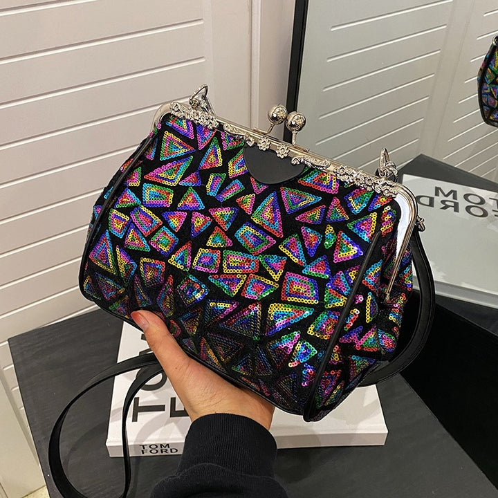 Damen stilvolle Abendtasche mit Glitter-Applikationen Nord Taschen