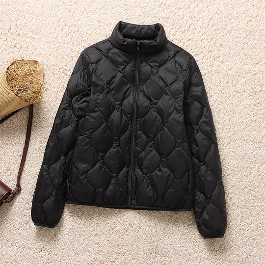Damen leichte Stepp-Blousonjacke mit organischer Wellensteppung und Stehkragen Nord Taschen