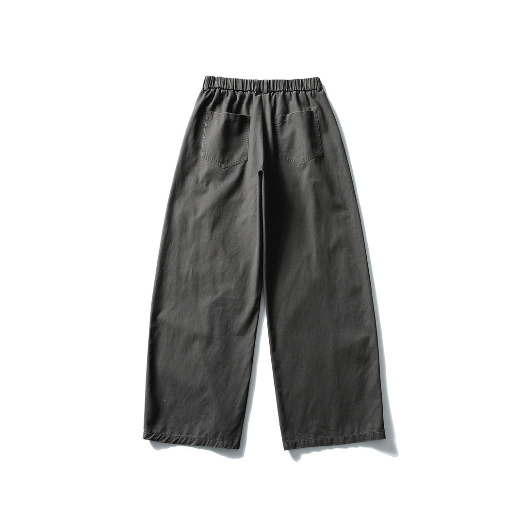 Damen Weite Cropped-Hose mit elastischem Bund und dekorativen Nahtpasse Nord Taschen