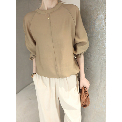 Damen Elegante und luftige Bluse mit ballonärmel Nord Taschen