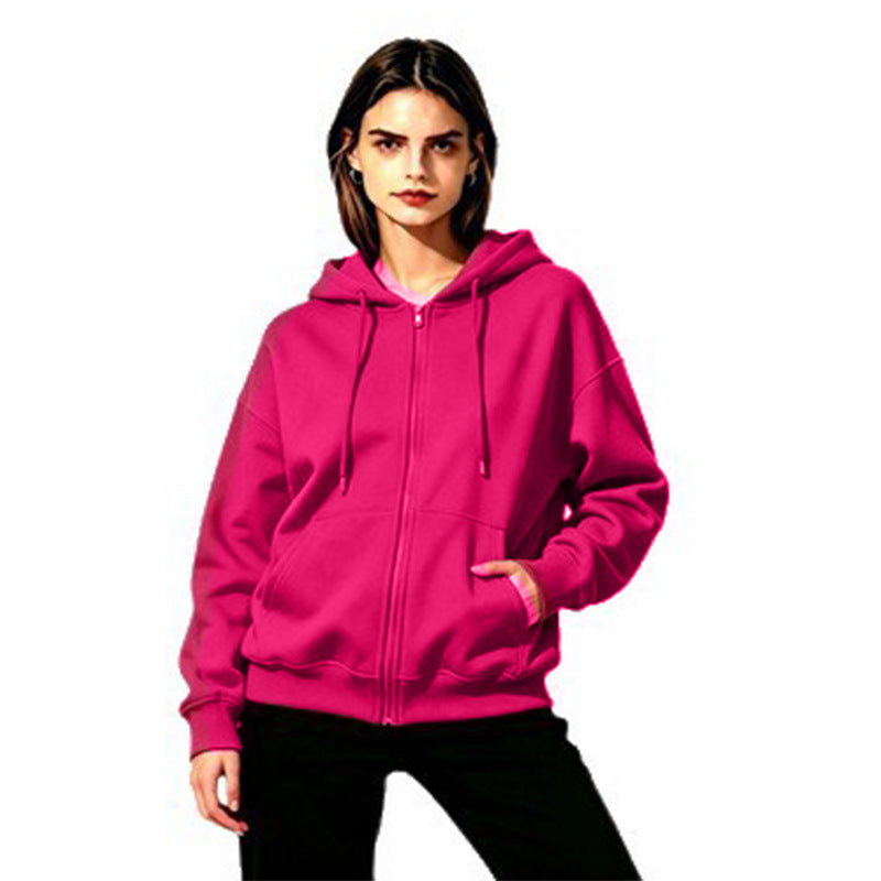 Damen Weicher Kapuzenpullover mit durchgehendem Reißverschluss Nord Taschen