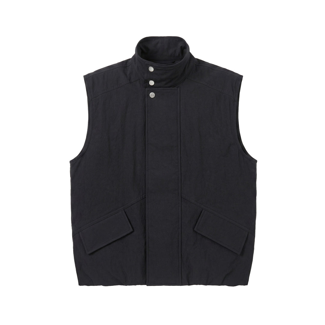 Herren Utility‑Weste mit hohem Stehkragen, Druckknopfblende und großen Pattentaschen Nord Taschen
