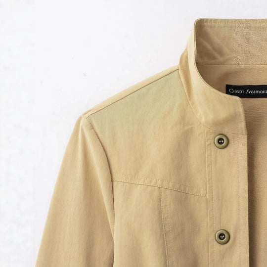 Damen Kurzer Doppelreihiger Field‑Blouson im Utility‑Stil mit Stehkragen Nord Taschen