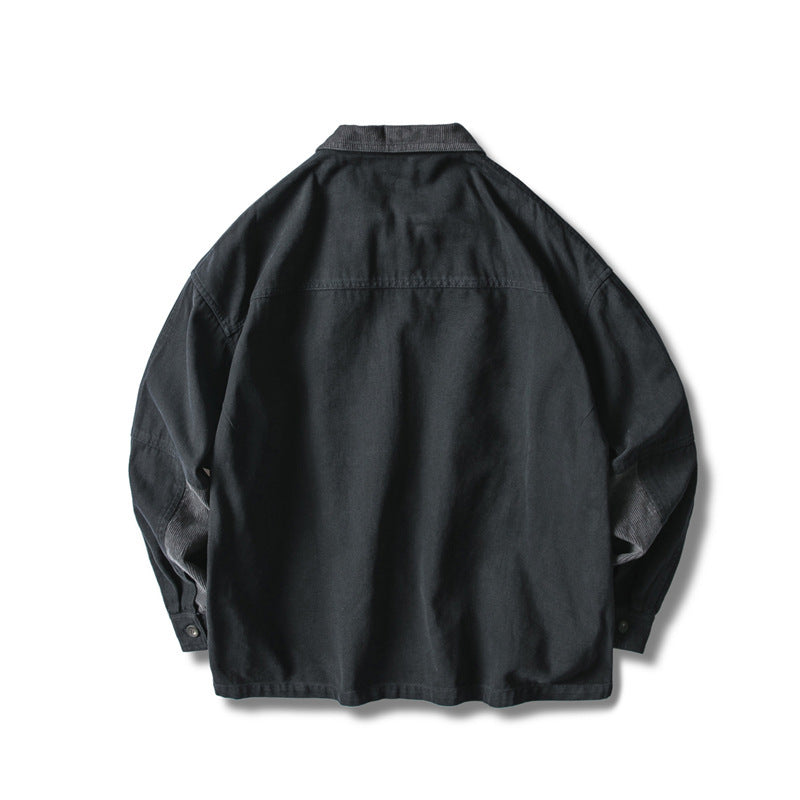 Herren Locker geschnittene Feldjacke im Workwear-Stil mit aufgesetzten Pattentaschen und Cordkragen Nord Taschen