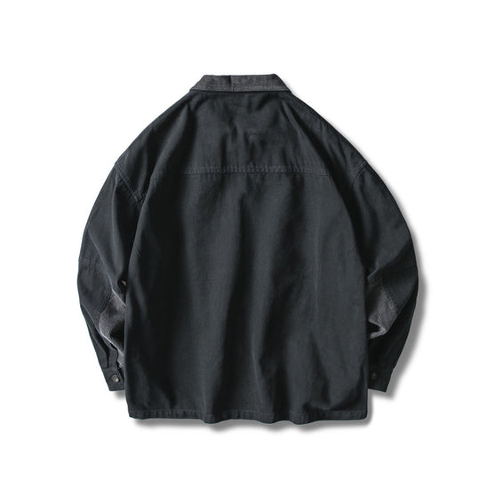 Herren Locker geschnittene Feldjacke im Workwear-Stil mit aufgesetzten Pattentaschen und Cordkragen Nord Taschen