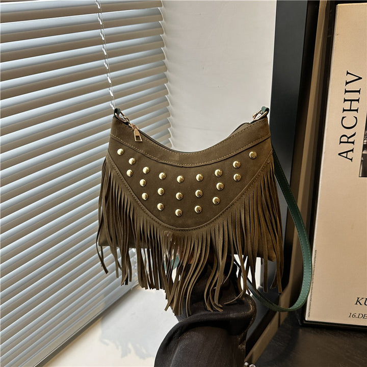 Damen Fransen Tasche mit Nieten Nord Taschen