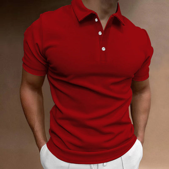 Herren nan schlank geschnittenes Stretch-Poloshirt mit Kentkragen und elastischem Saum Nord Taschen