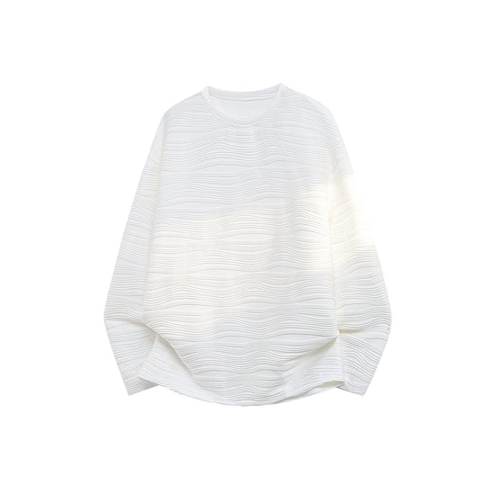 Unisex Oversize Wellenstruktur-Sweatshirt mit Rundhalsausschnitt Nord Taschen