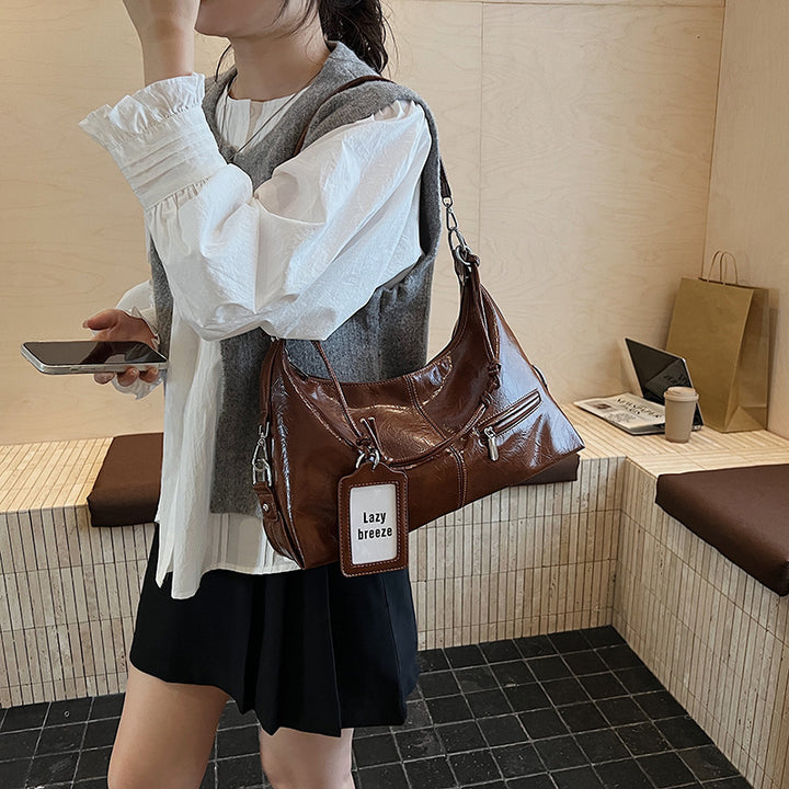 Damen Hobo-Tasche aus hochwertigem Kunstleder mit elegantem Kordelzug Nord Taschen