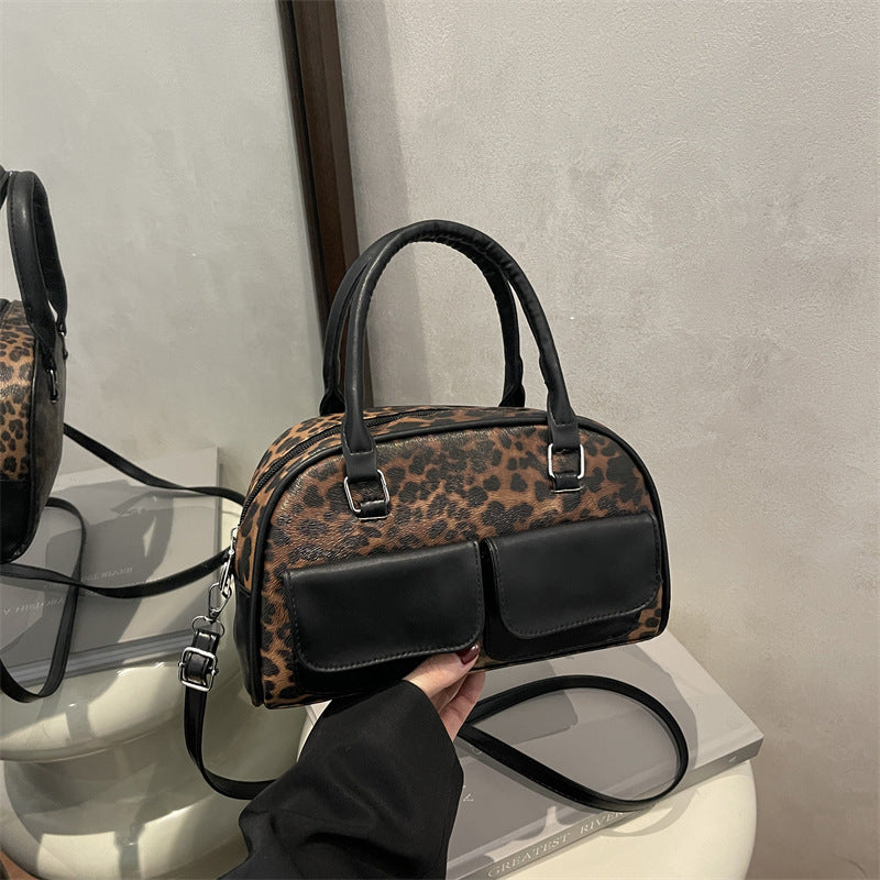 Damen Handtasche mit einzigartigem Leopardenmuster und praktischem Fächersystem Nord Taschen