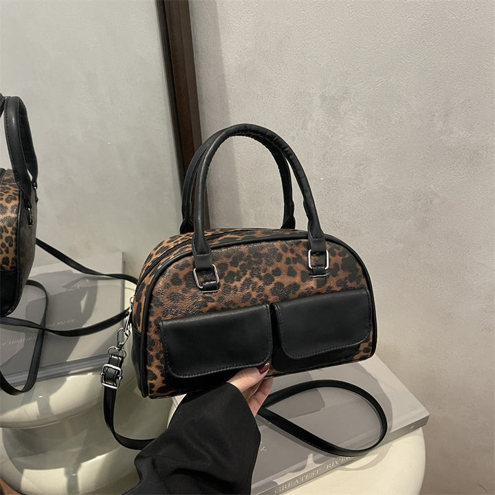 Damen Handtasche mit einzigartigem Leopardenmuster und praktischem Fächersystem Nord Taschen