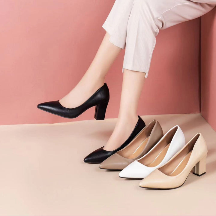 Damen Blockabsatz-Pumps mit elegantem Spitzendesign und komfortabler Innensohle