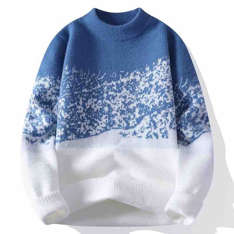 Unisex Oversized Strickpullover mit Jacquardstruktur und Rundhalsausschnitt Nord Taschen