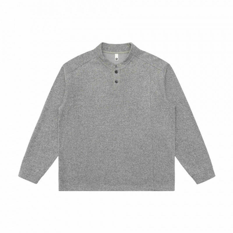 Unisex Feinstruktur-Henley-Strickpullover mit Raglanärmeln und Relaxed-Schnitt Nord Taschen