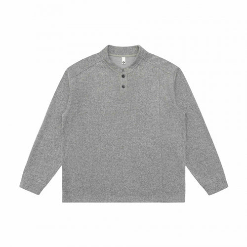 Unisex Feinstruktur-Henley-Strickpullover mit Raglanärmeln und Relaxed-Schnitt Nord Taschen