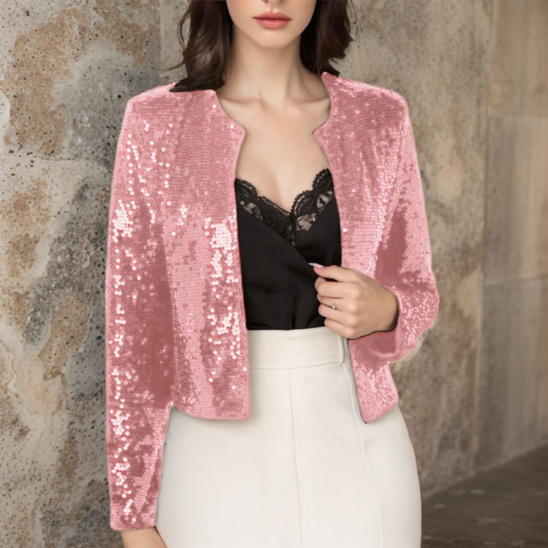 Damen Paillettenjacke Im Modernen Schnitt
