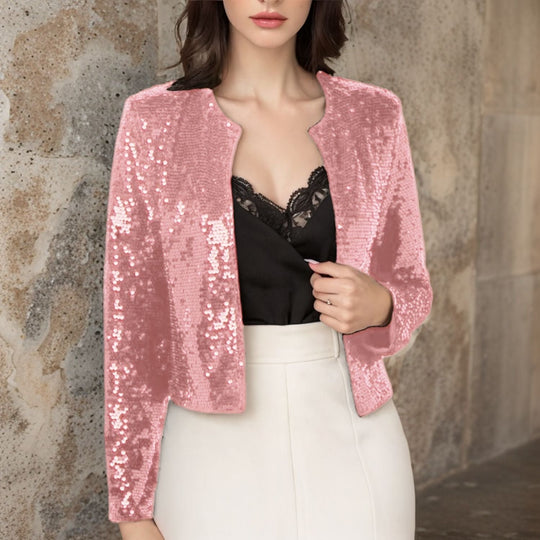 Damen Paillettenjacke Im Modernen Schnitt
