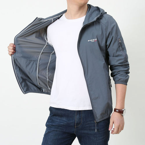 Herren Leichte Windbreaker-Jacke mit verstellbarer Kapuze Nord Taschen 1787797828